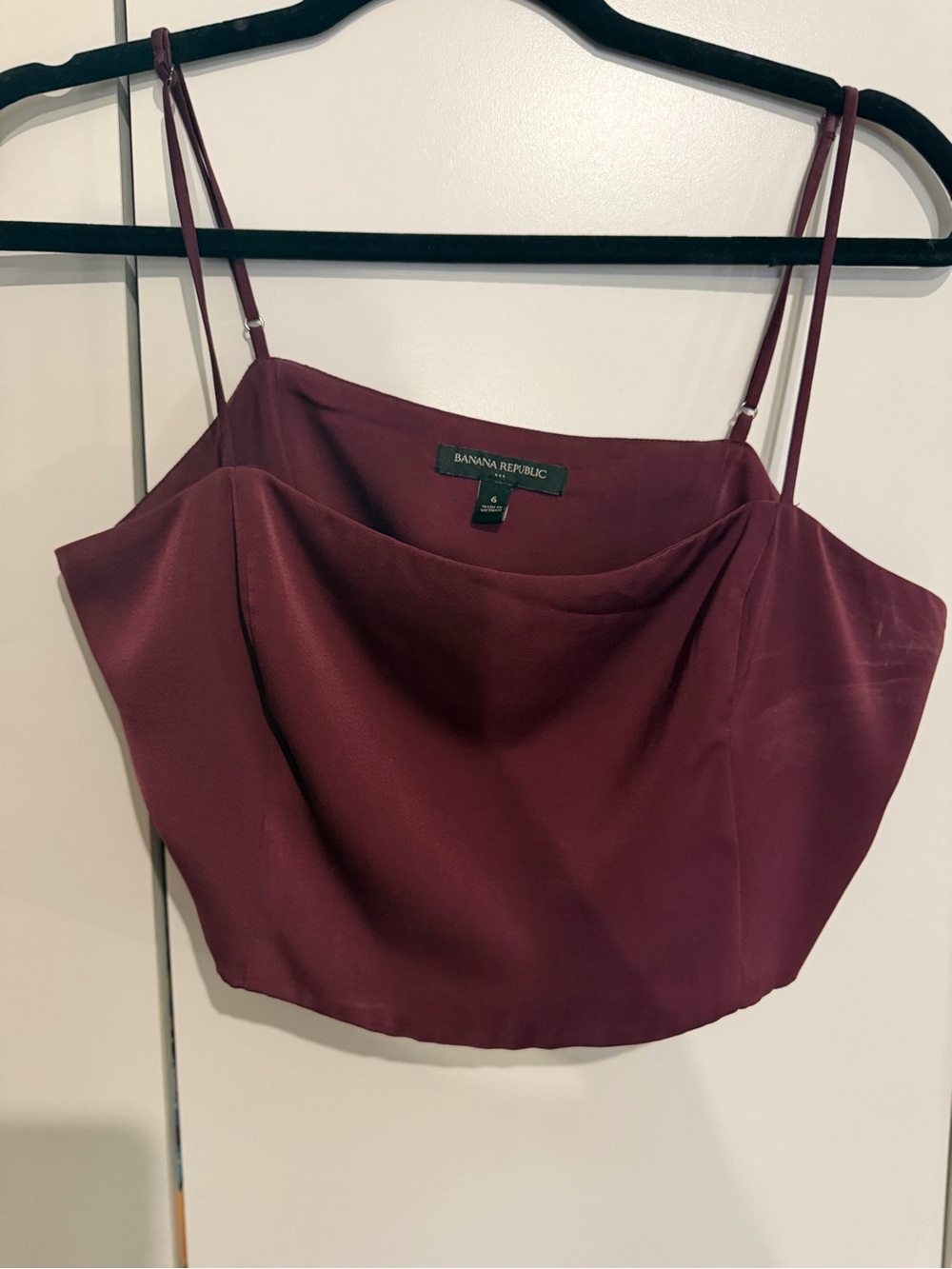 Banana Republic Burgundy Cowl-Neck Spaghetti Strap Camisole